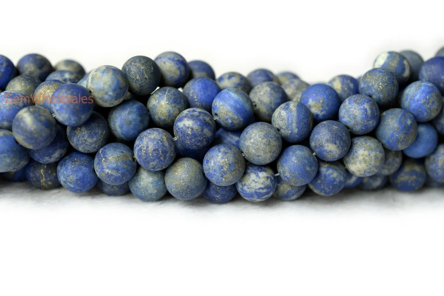 15" 10mm AB Natural genuine matte Lapis lazuli stone round beads