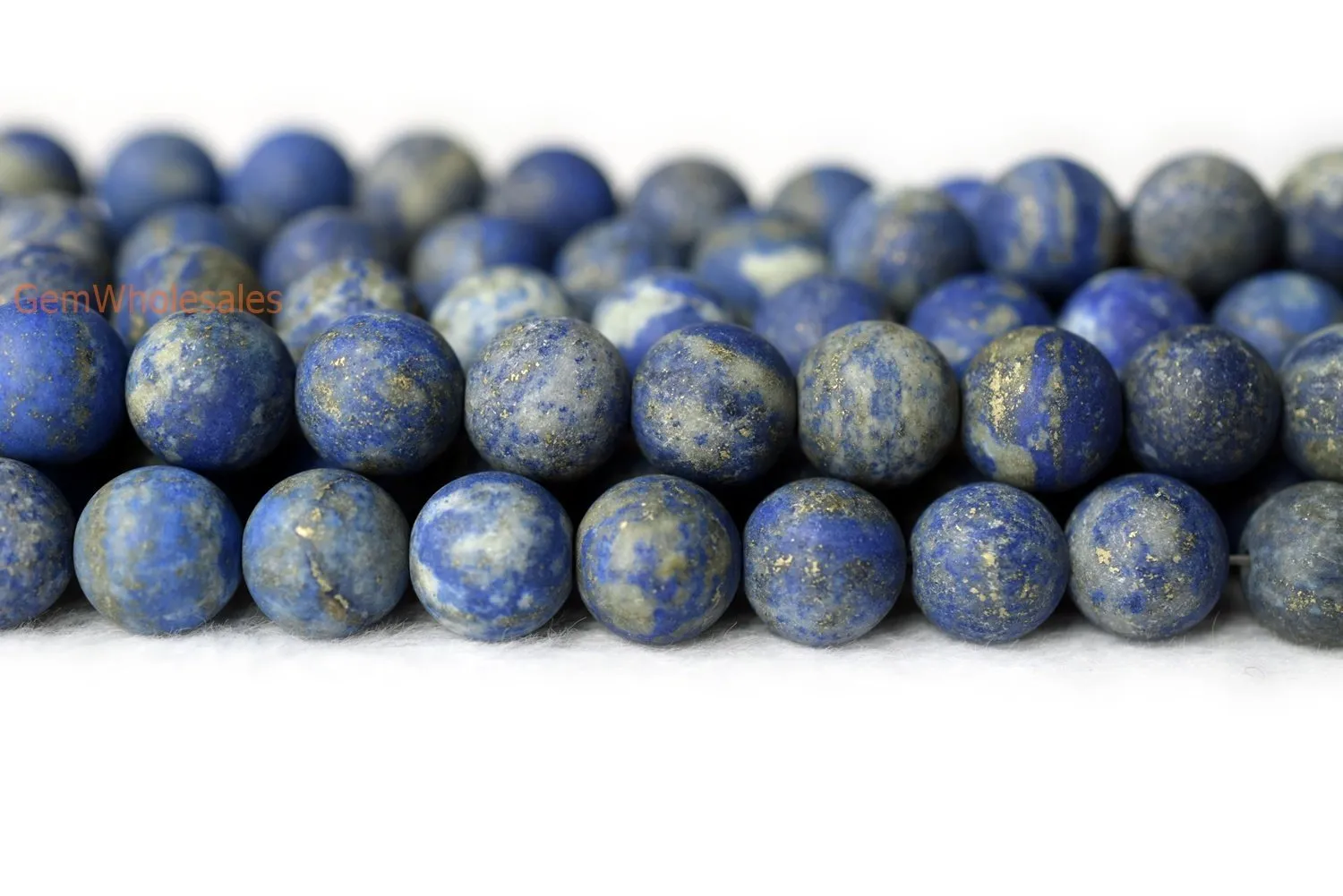 15" 10mm AB Natural genuine matte Lapis lazuli stone round beads