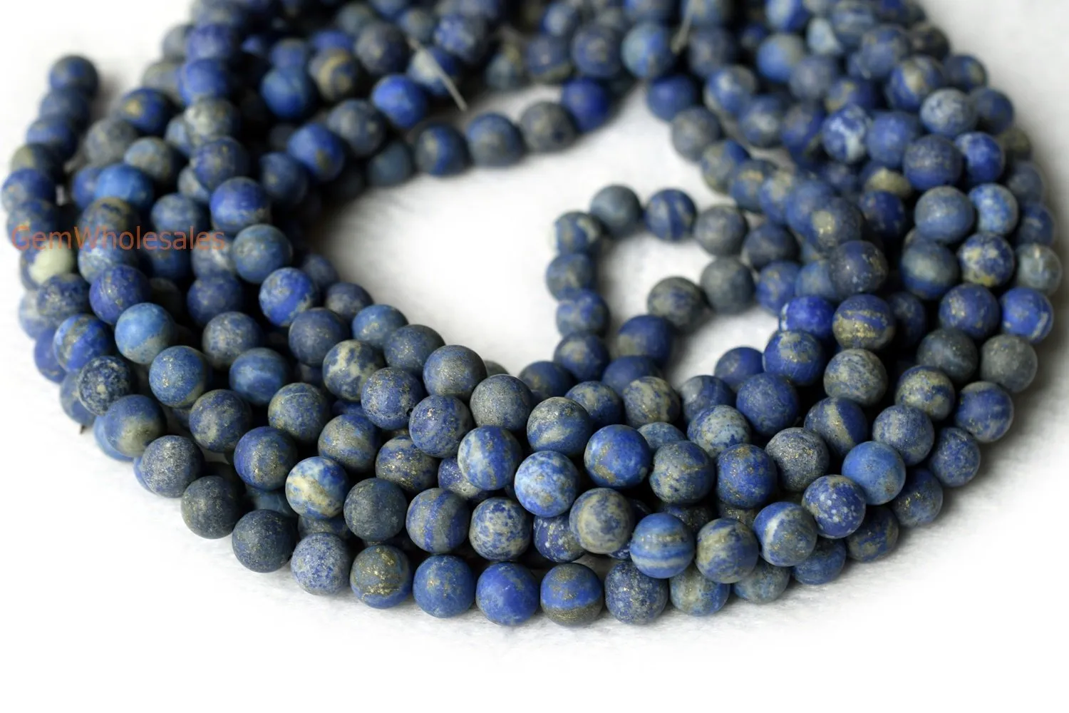 15" 10mm AB Natural genuine matte Lapis lazuli stone round beads