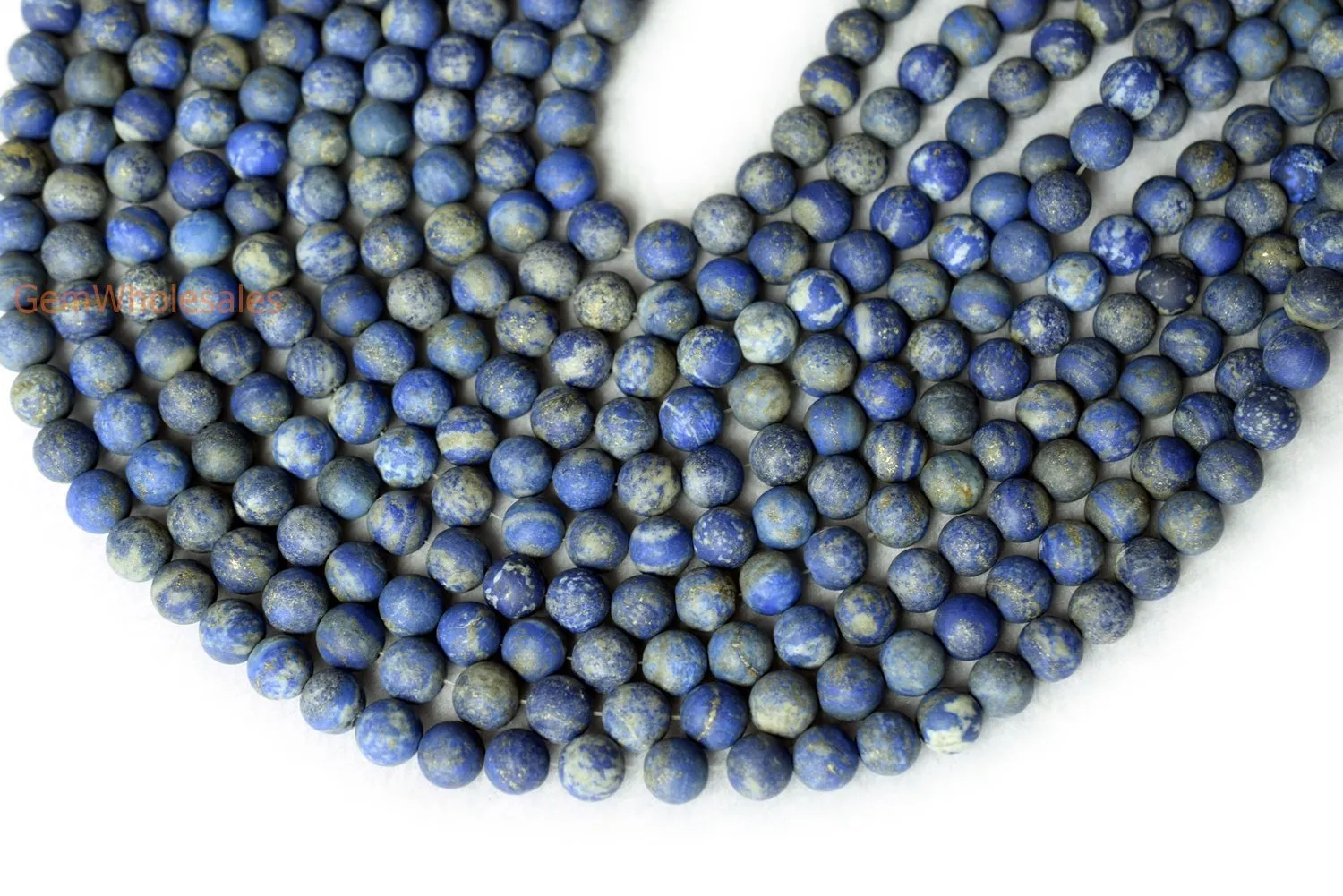 15" 10mm AB Natural genuine matte Lapis lazuli stone round beads