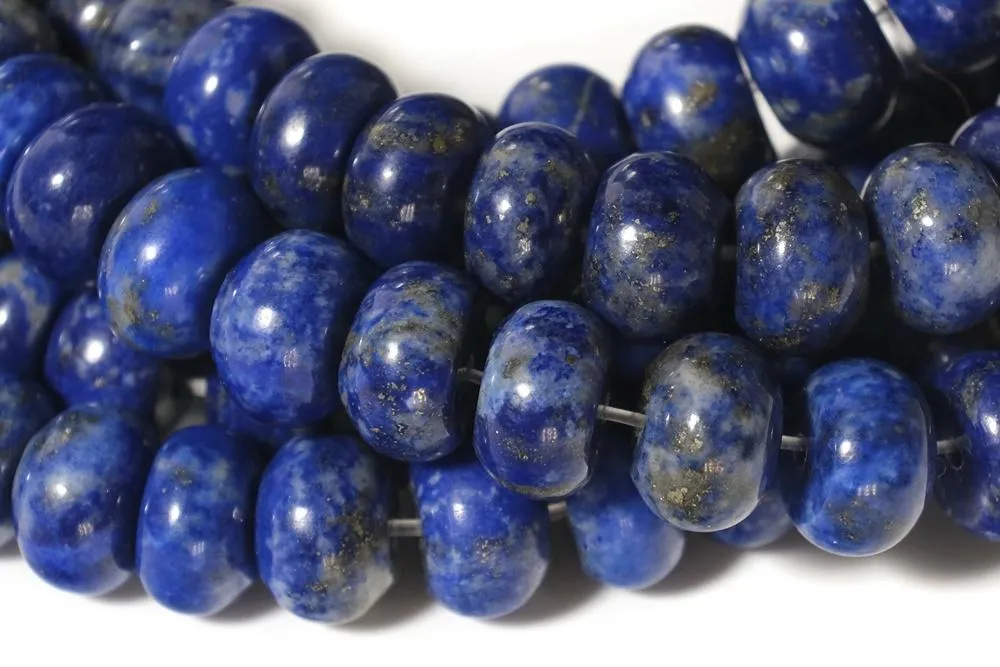 15" 5x8mm Natural Lapis lazuli stone rondelle/roundel beads