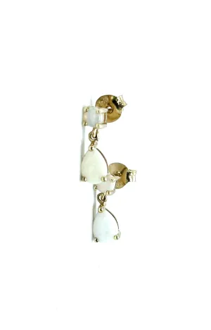 9ct Yellow Gold Opal Drop Earrings