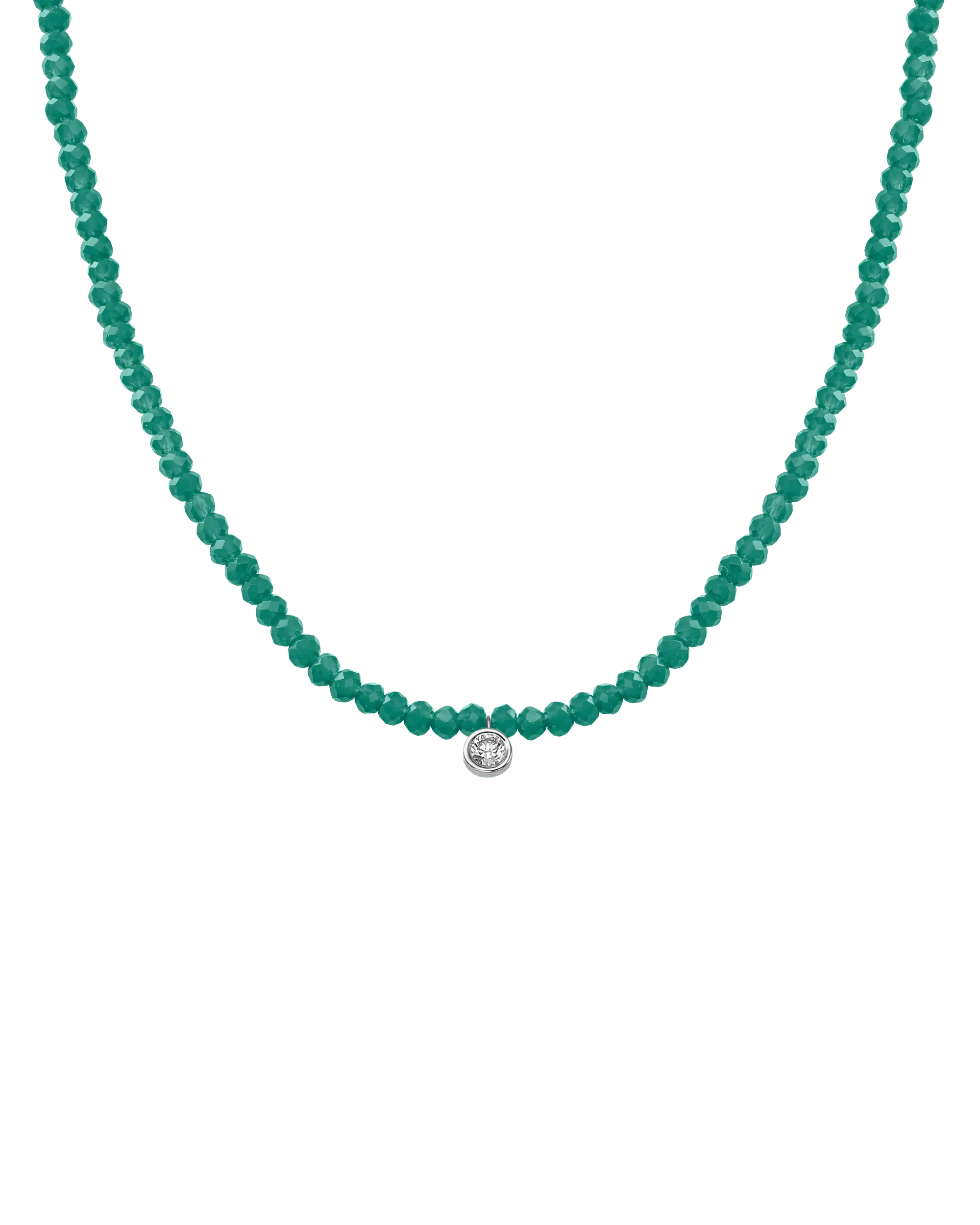Apatite Gemstone & Diamond Necklace - 14K White Gold