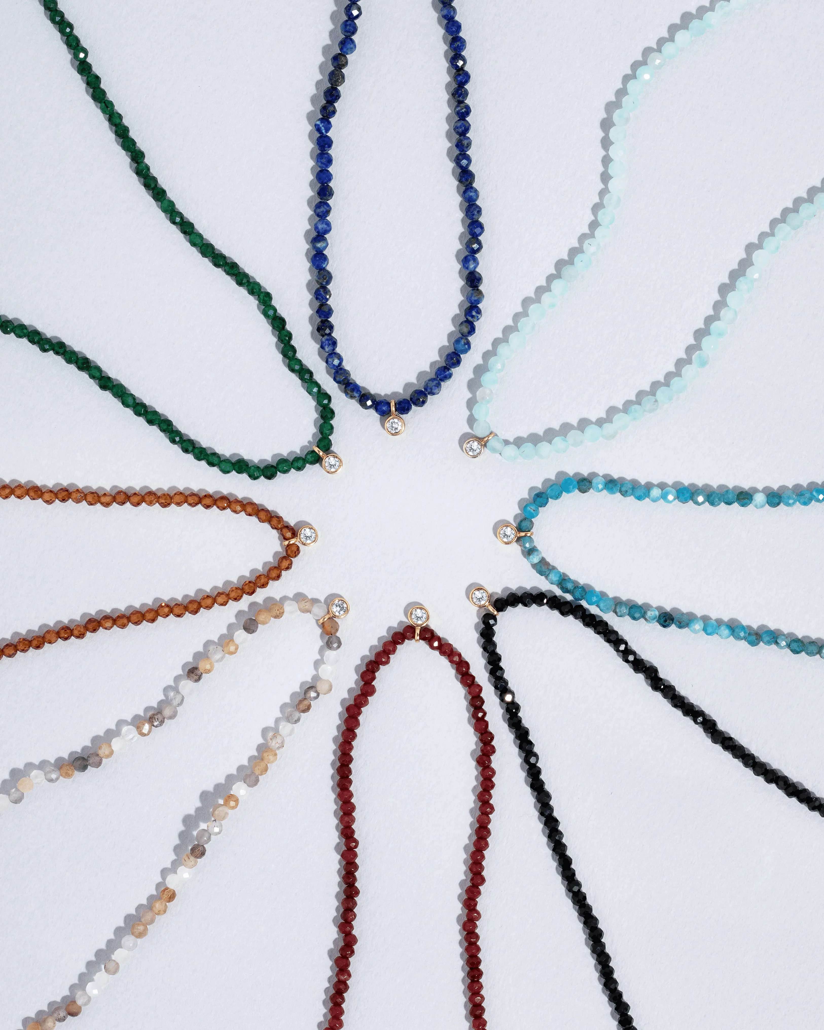Apatite Gemstone & Diamond Necklace - 14K White Gold