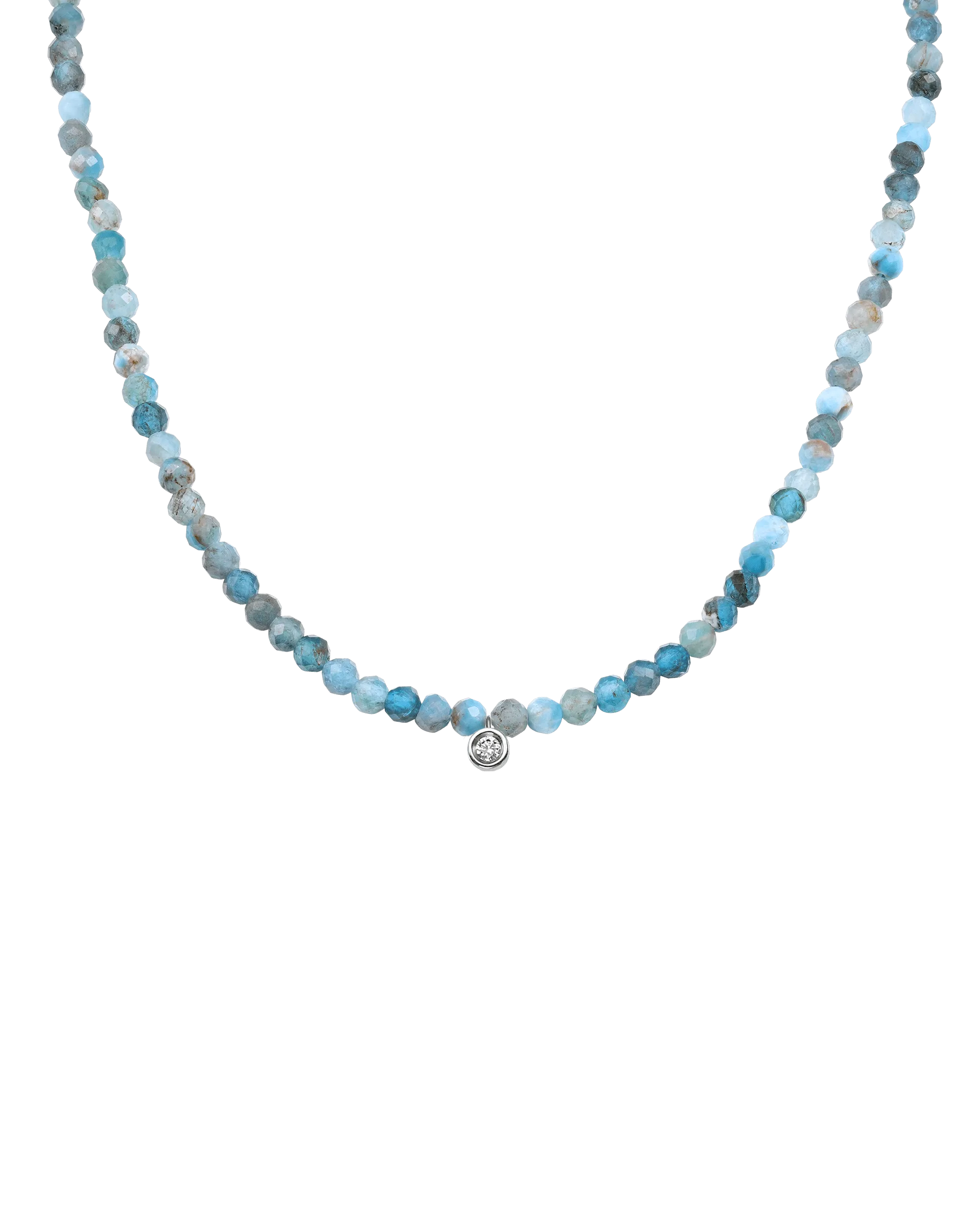 Apatite Gemstone & Diamond Necklace - 14K White Gold