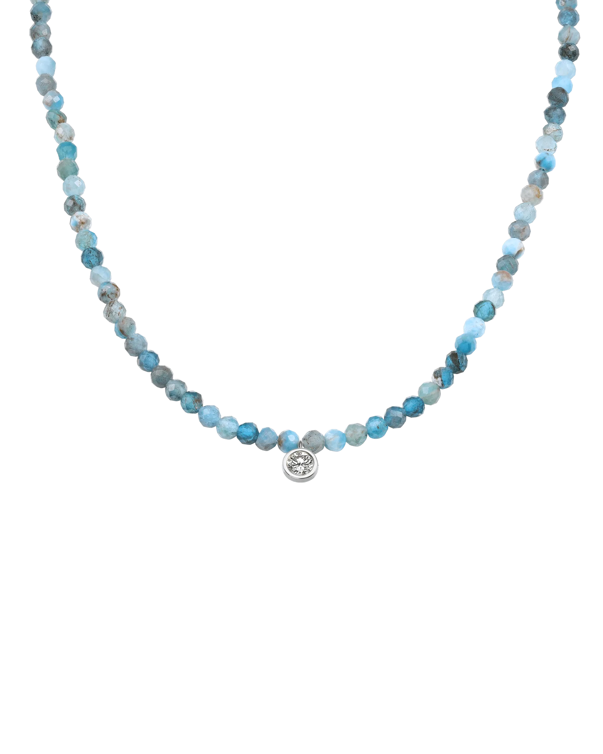 Apatite Gemstone & Diamond Necklace - 14K White Gold