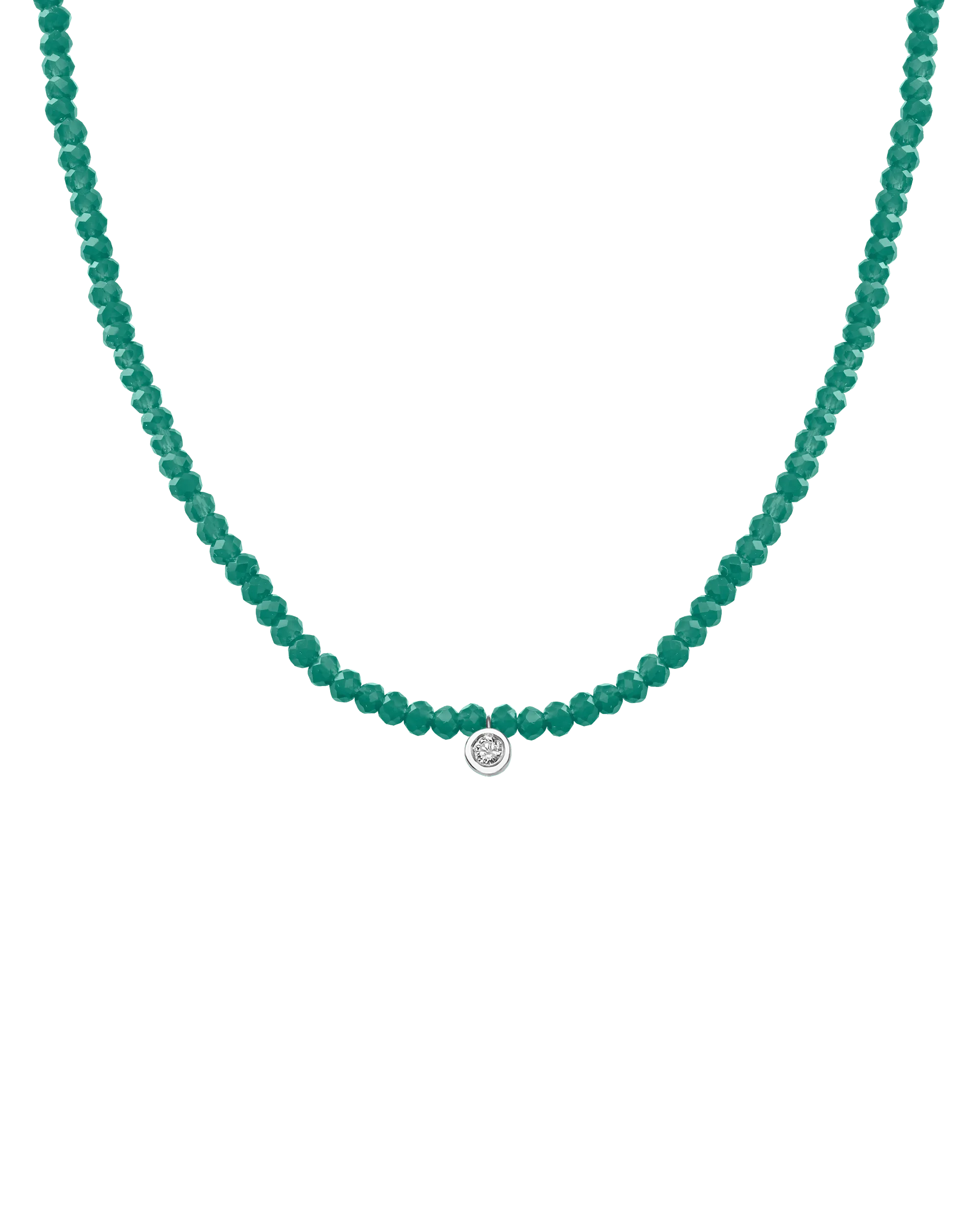 Apatite Gemstone & Diamond Necklace - 14K White Gold