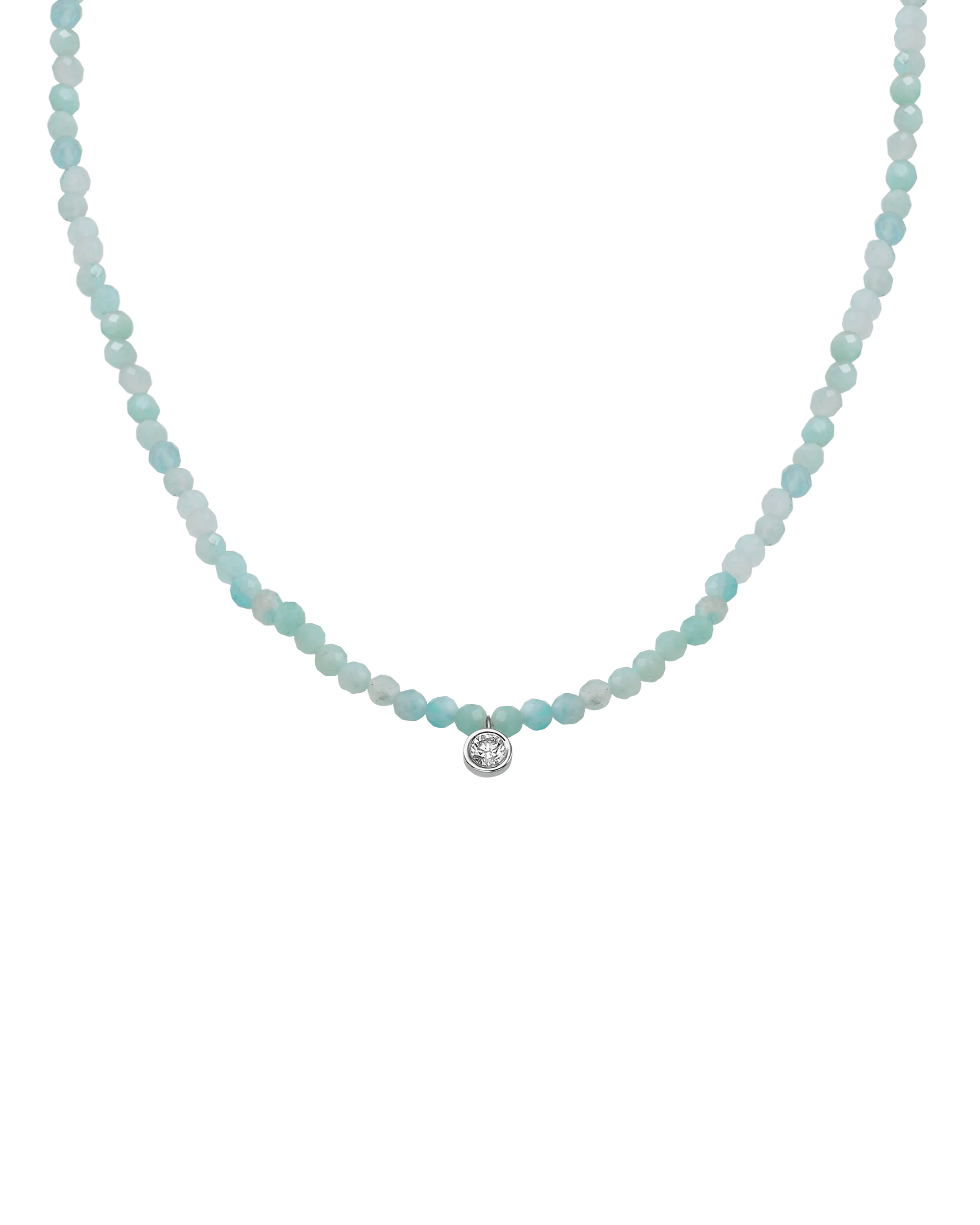 Apatite Gemstone & Diamond Necklace - 14K White Gold