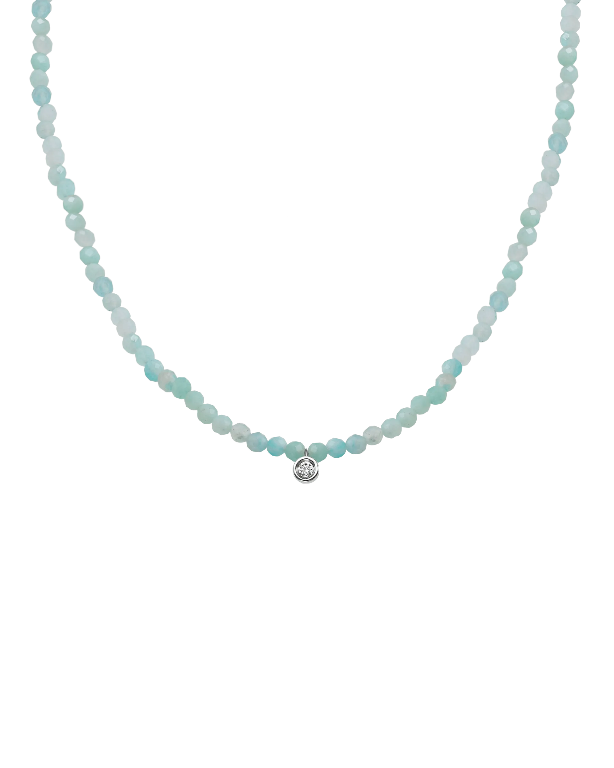 Apatite Gemstone & Diamond Necklace - 14K White Gold