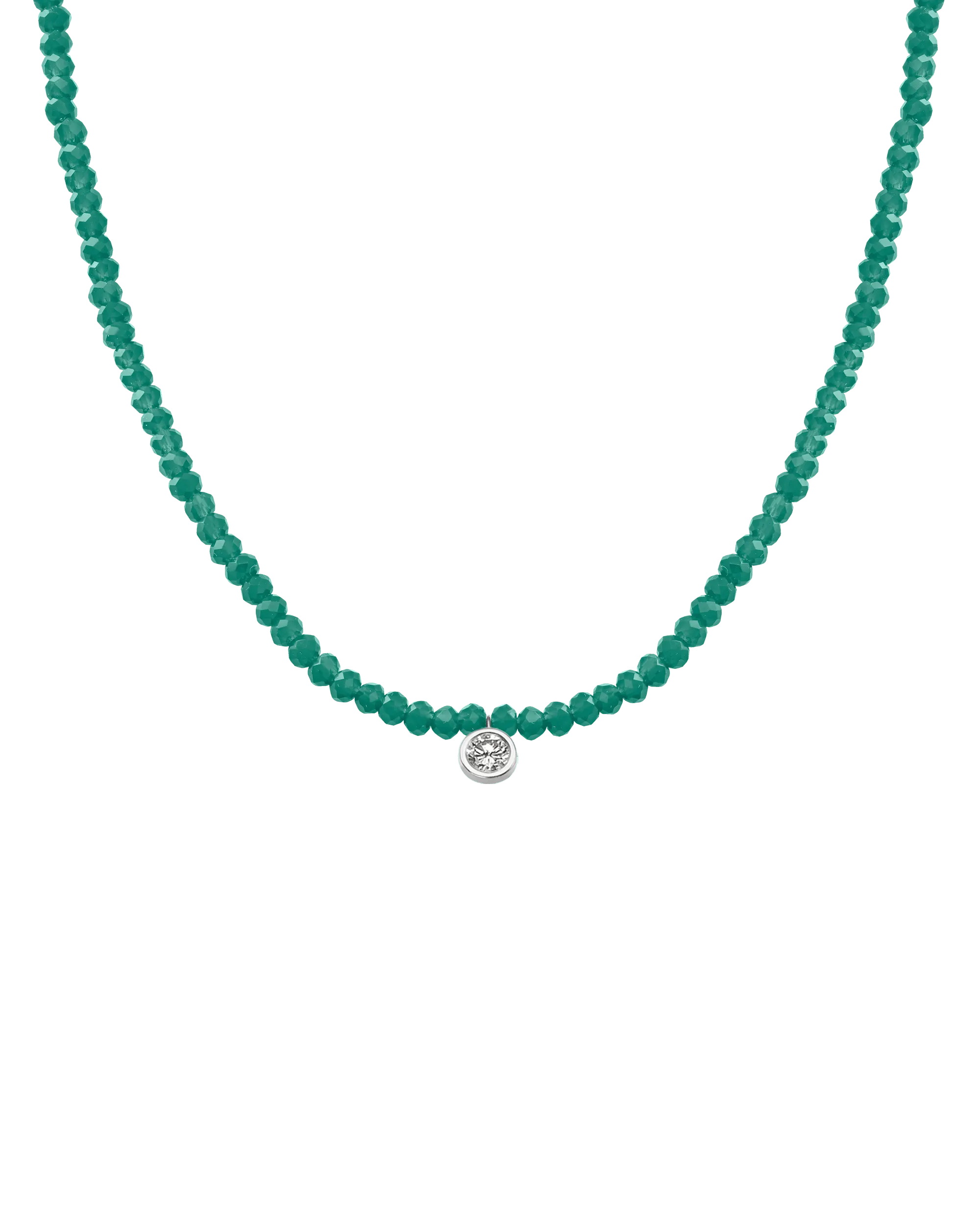 Apatite Gemstone & Diamond Necklace - 14K White Gold