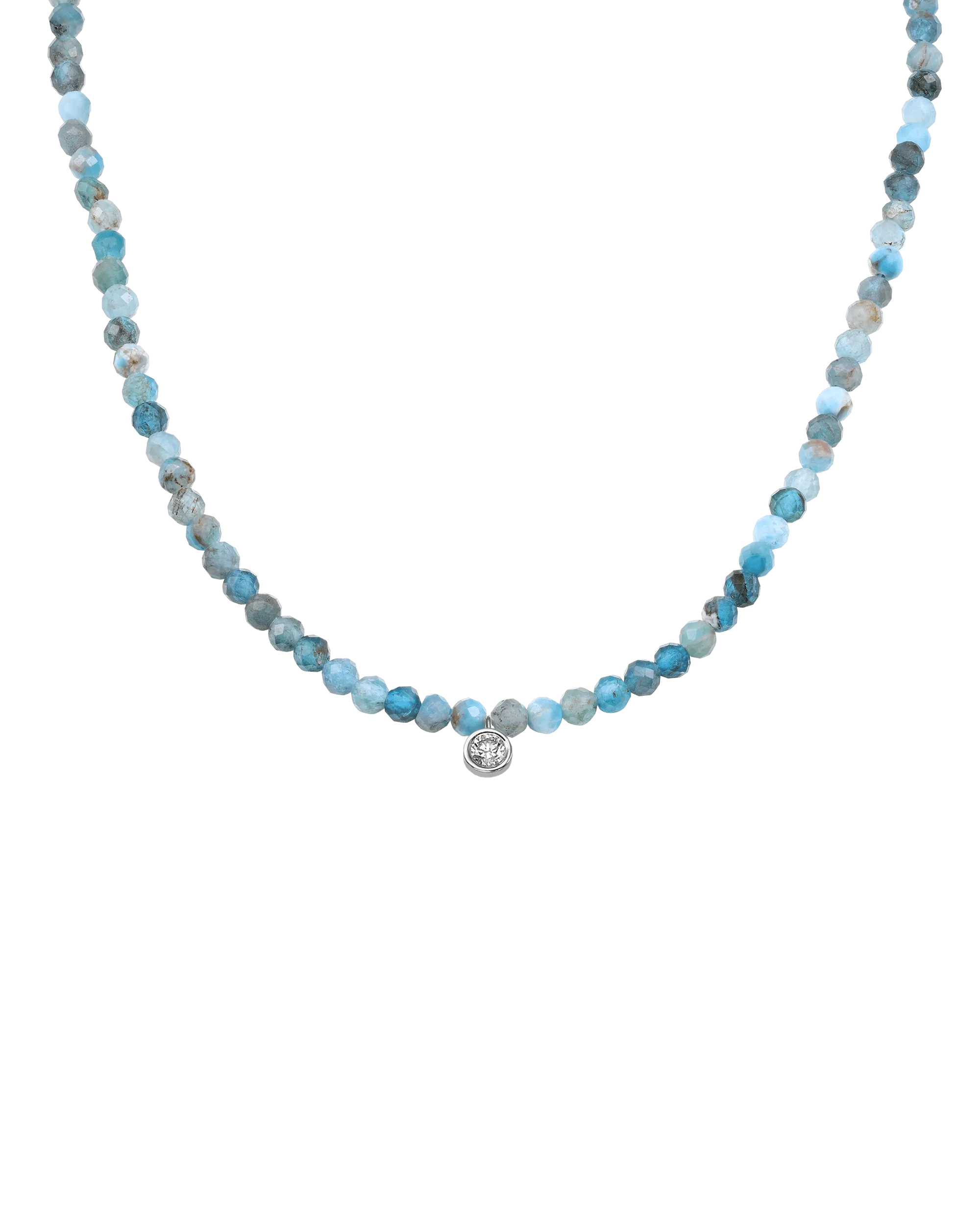 Apatite Gemstone & Diamond Necklace - 14K White Gold