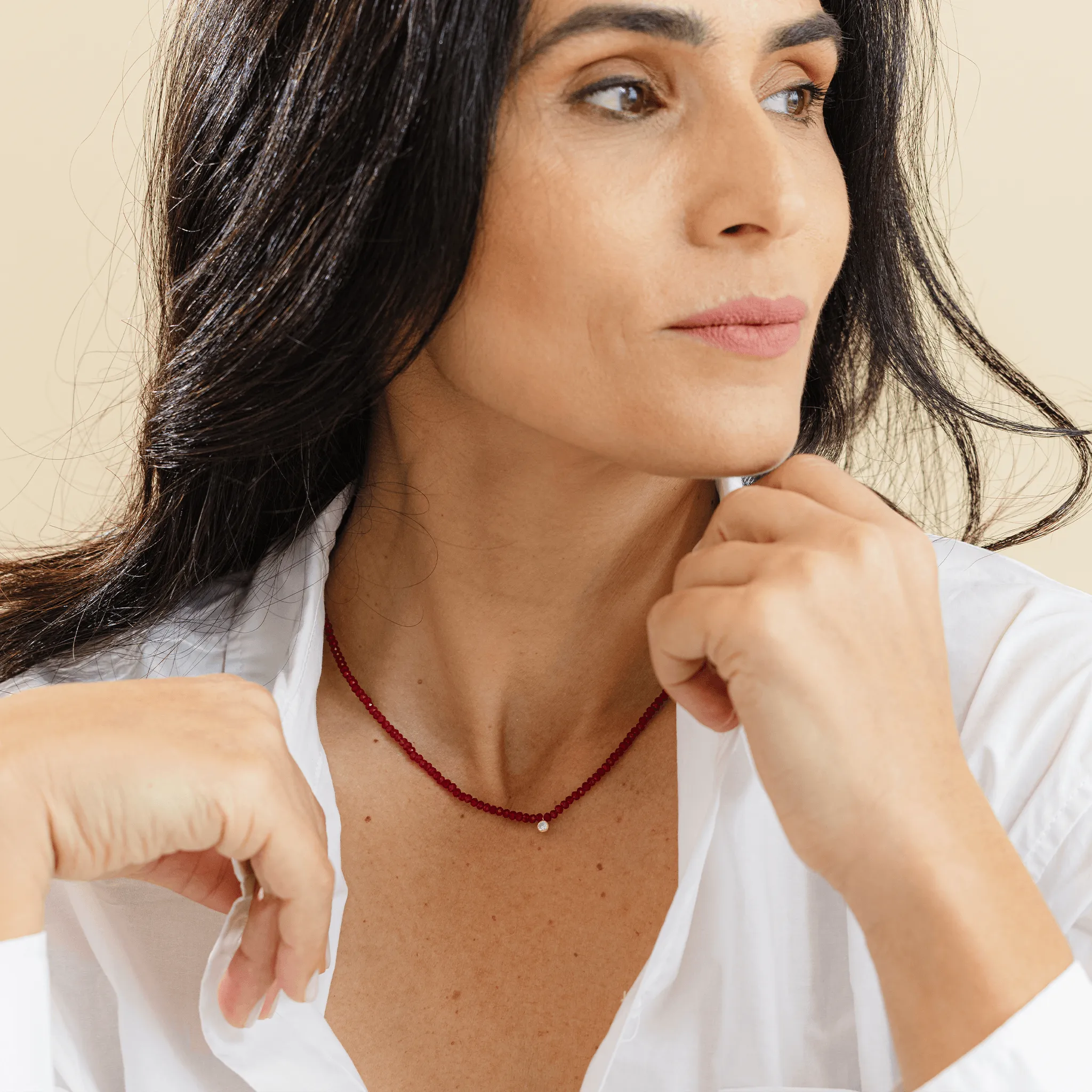 Apatite Gemstone & Diamond Necklace - 14K White Gold