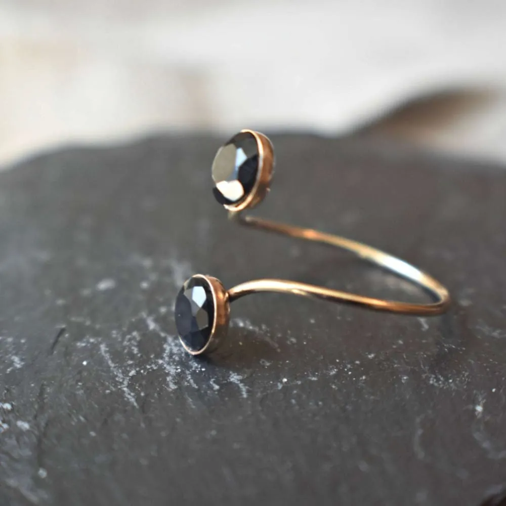 Black Onyx and Onyx Double Stone Ring (small)