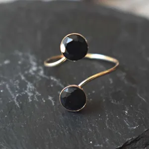 Black Onyx and Onyx Double Stone Ring (small)