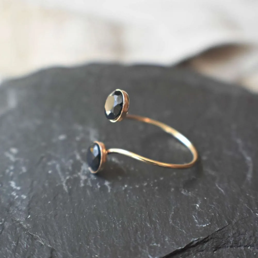 Black Onyx and Onyx Double Stone Ring (small)