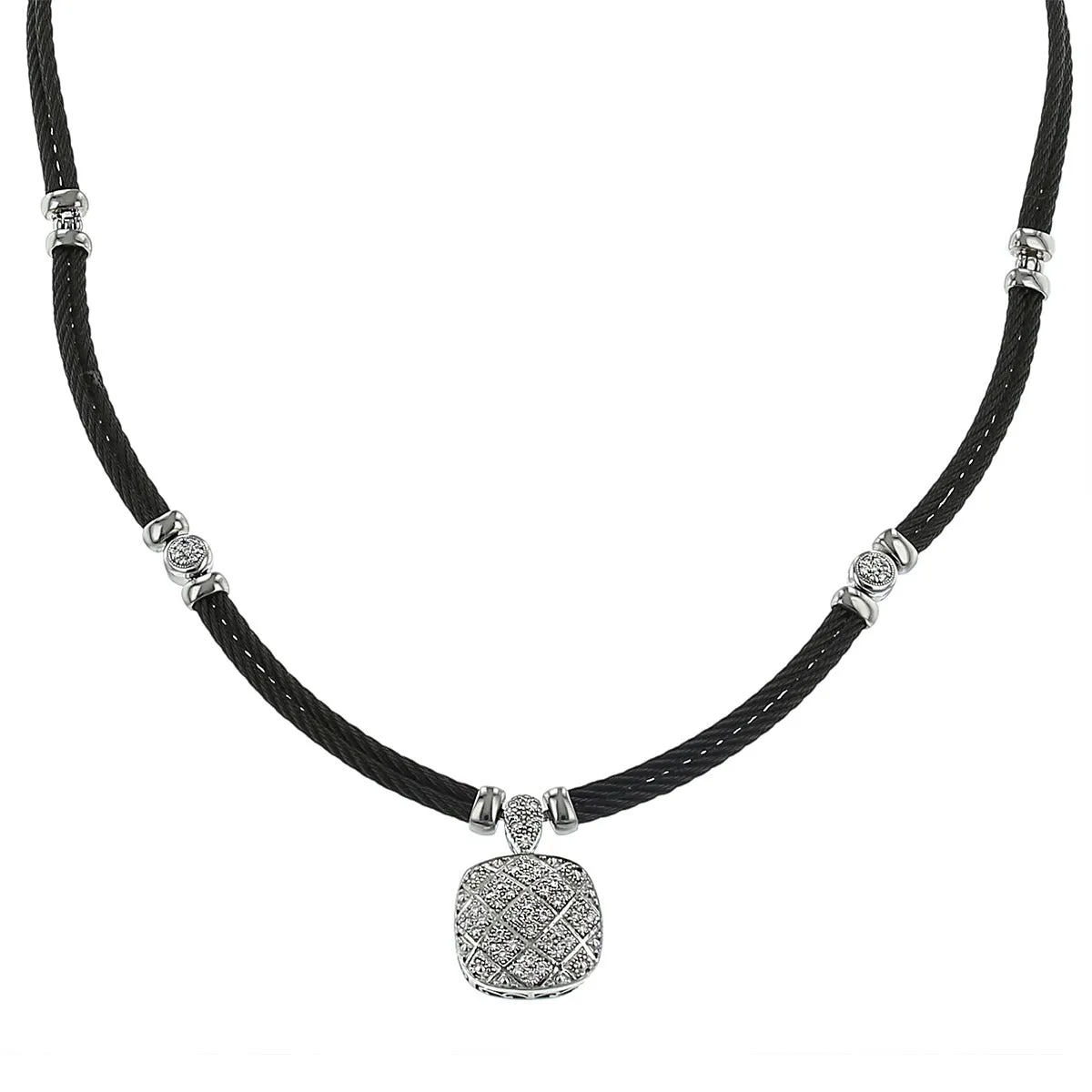 Chariol Stainless Steel and 18K Diamond Necklace