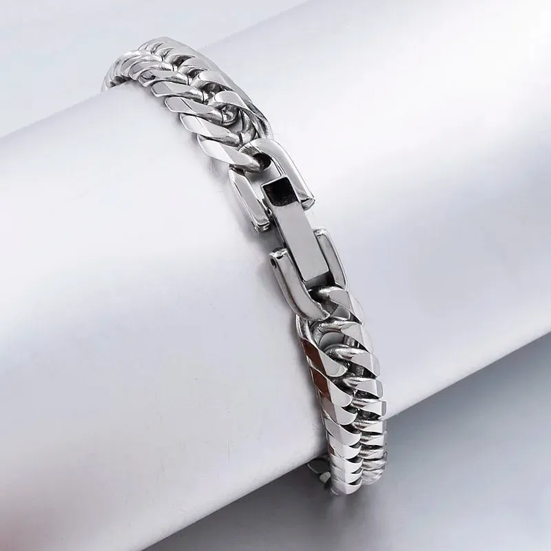 CHIMDOU 21cm 7mm,Women Stainless Steel Chain bracelet for men jewelry fashion 2023 Christmas Gift
