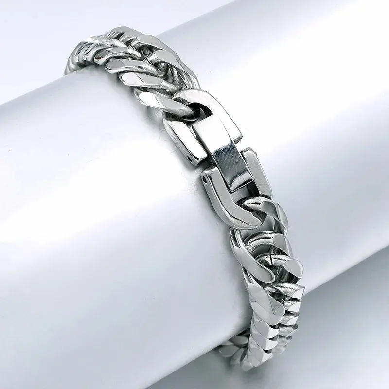 CHIMDOU 21cm 7mm,Women Stainless Steel Chain bracelet for men jewelry fashion 2023 Christmas Gift