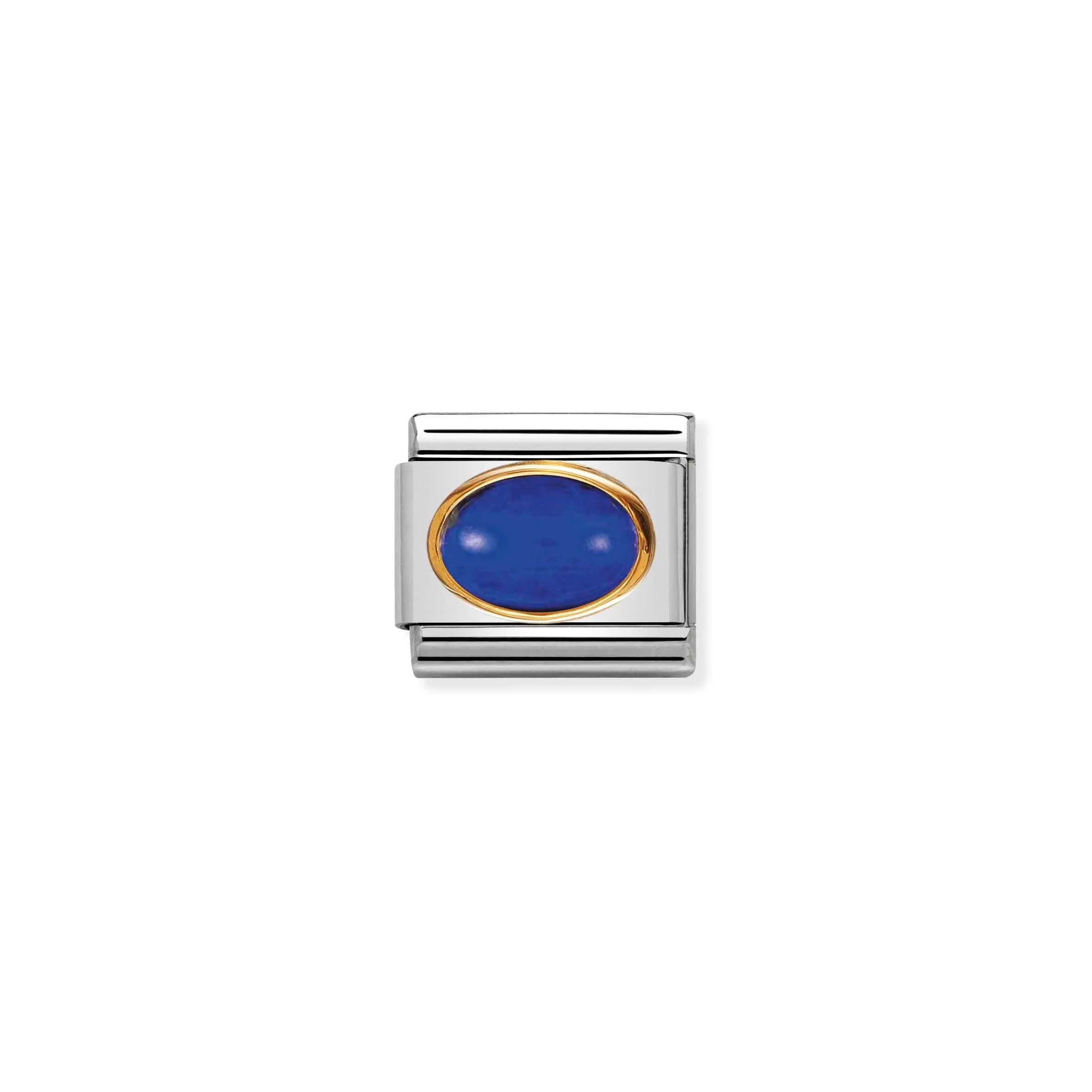 Composable Gold Oval Lapis Lazuli Link - 030502/09