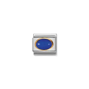 Composable Gold Oval Lapis Lazuli Link - 030502/09