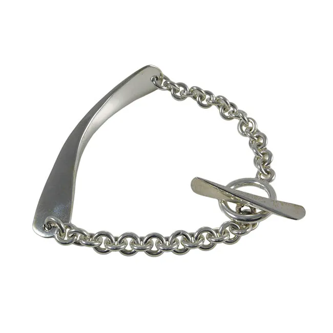 Curved Bar on Links Bracelet