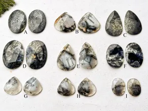 Dendritic Opal Rose Cut Pair