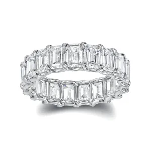 Glamorous Emerald Cut CZ Eternity Band