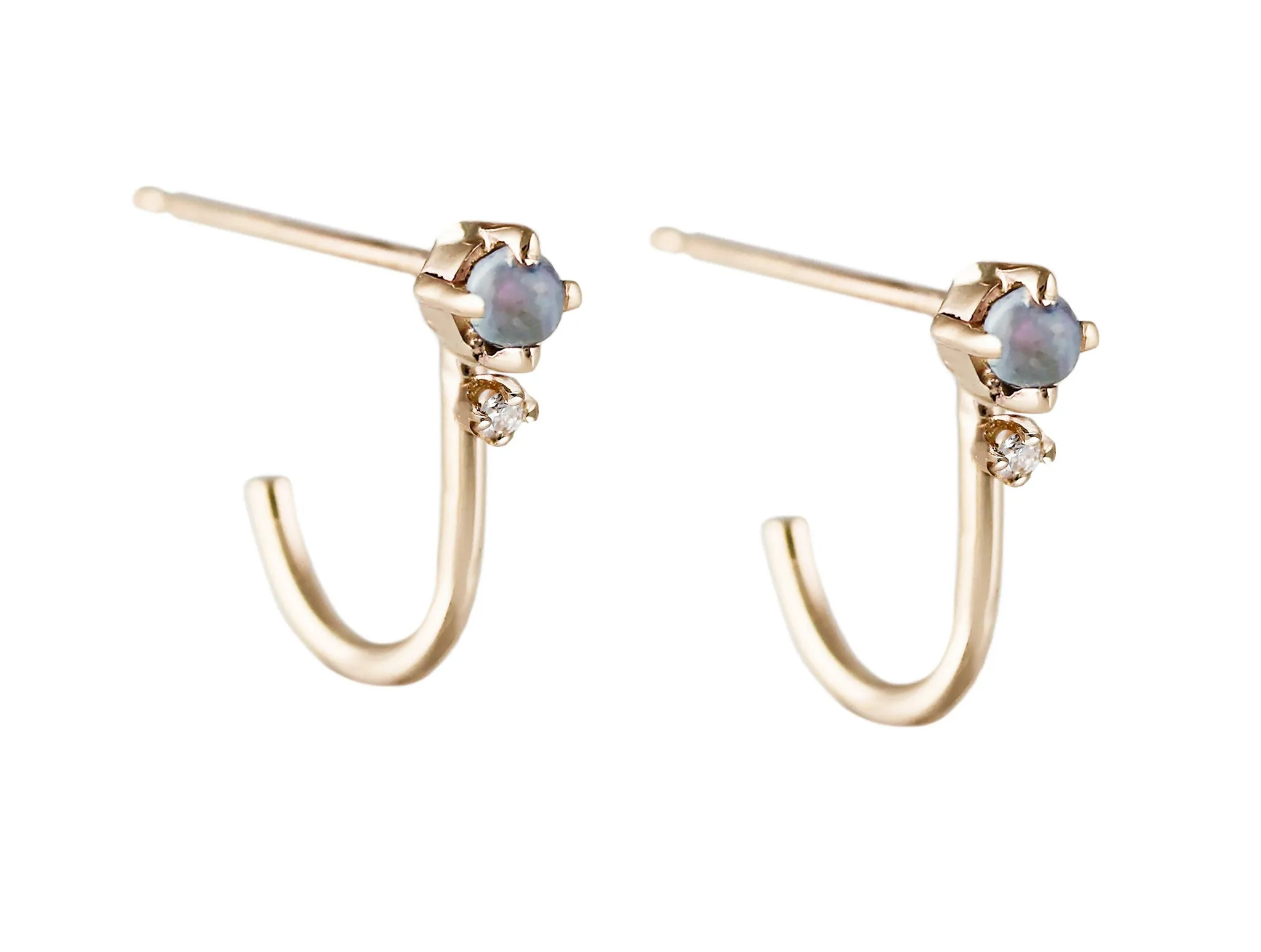 KITTO OPAL WITH DIAMONDS STUDS