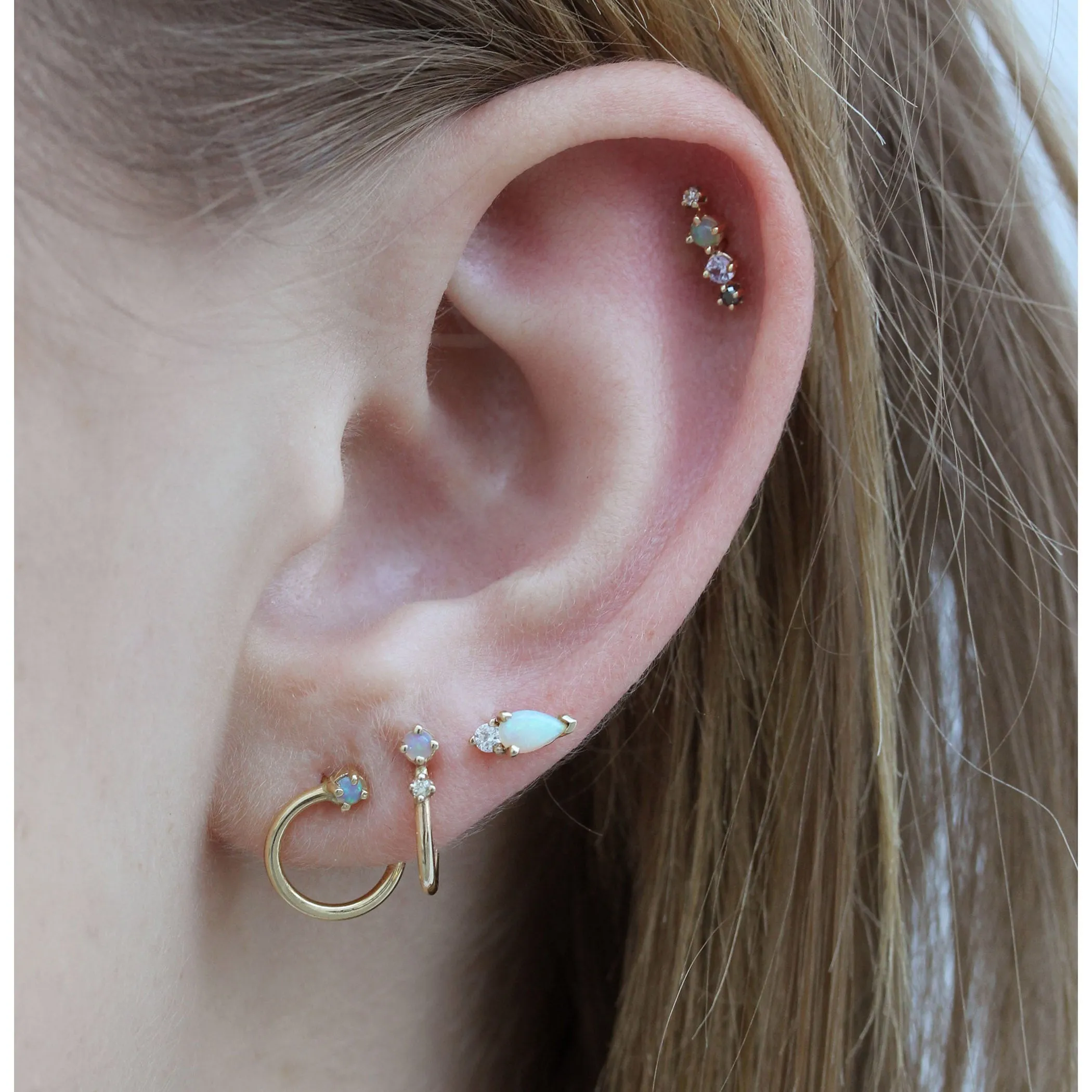 KITTO OPAL WITH DIAMONDS STUDS
