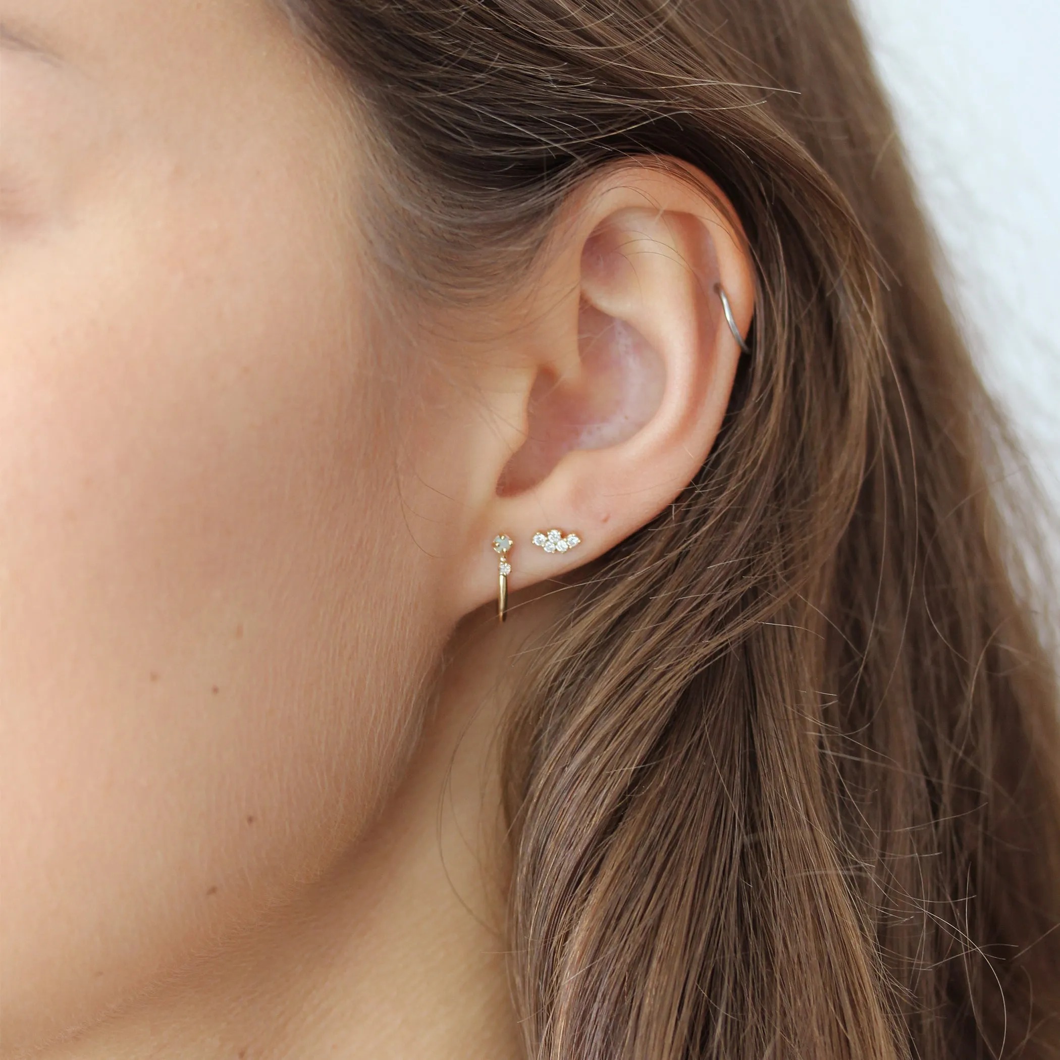KITTO OPAL WITH DIAMONDS STUDS