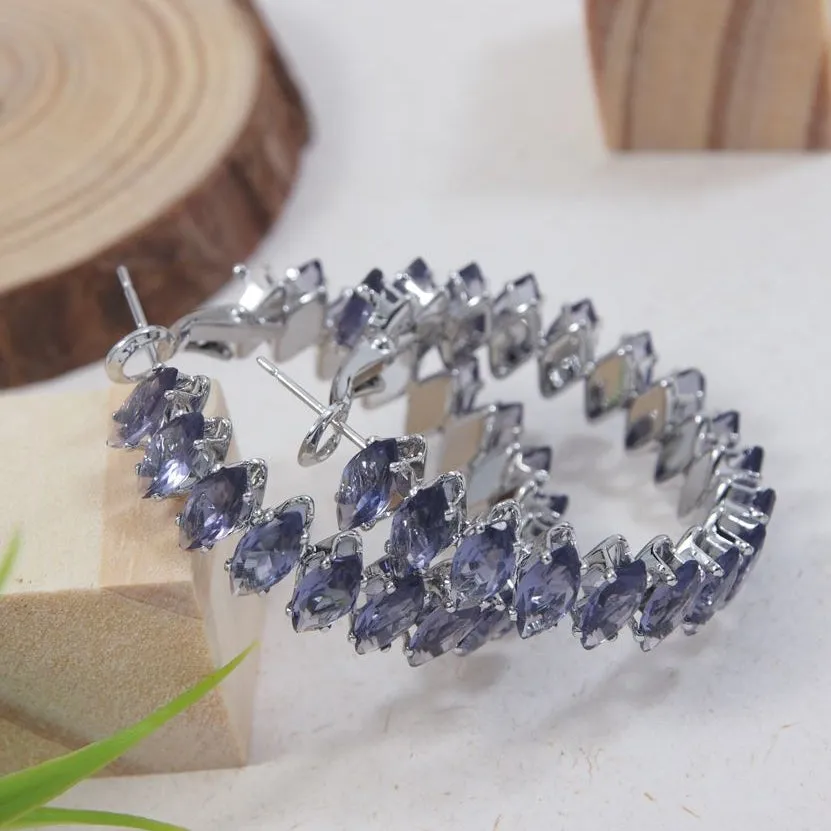 Korean Cubic zirconia Hoops Earring
