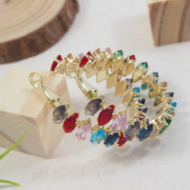 Korean Cubic zirconia Hoops Earring