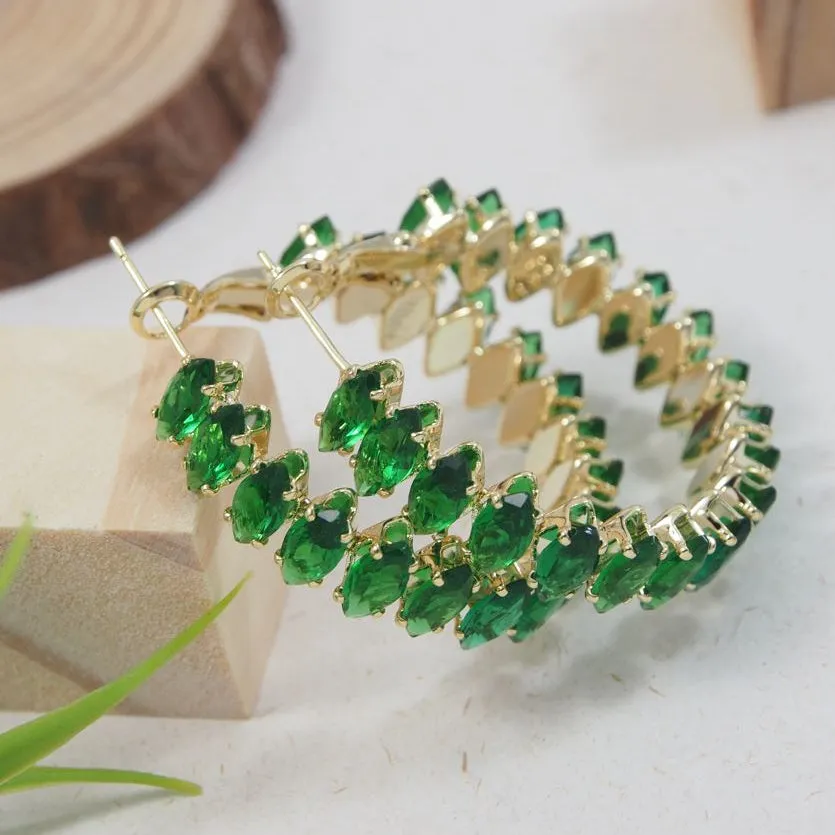Korean Cubic zirconia Hoops Earring