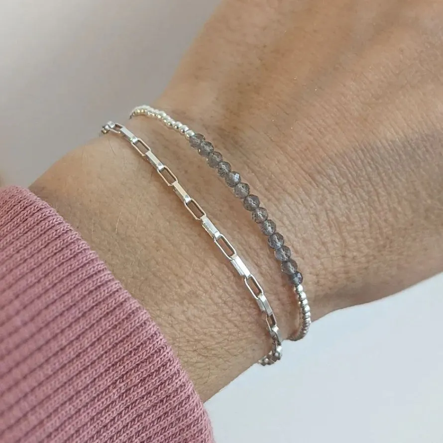 Labradorite and Sterling Silver Bracelet