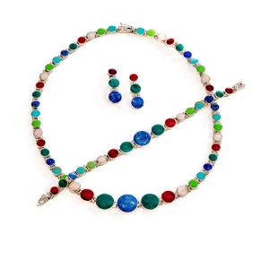 Lapis Lazuli Rose Necklace Set | Handcrafted Jewelry Set | From the Chilean Highlands