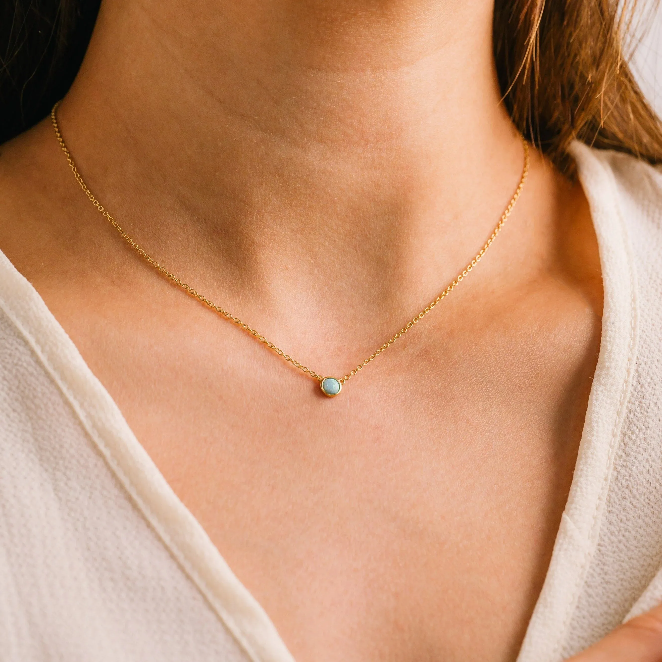 Lovers Tempo Opal Necklace - Blue Opal
