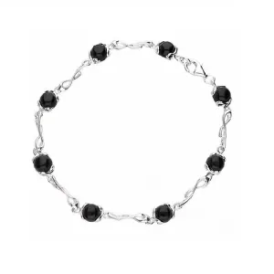 MILENA Bracelet Silver and Onyx Elegant