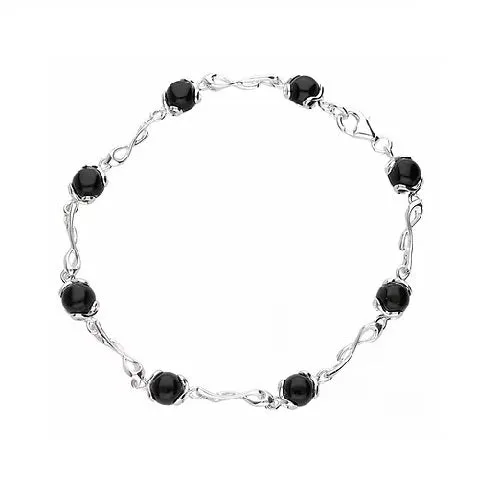 MILENA Bracelet Silver and Onyx Elegant