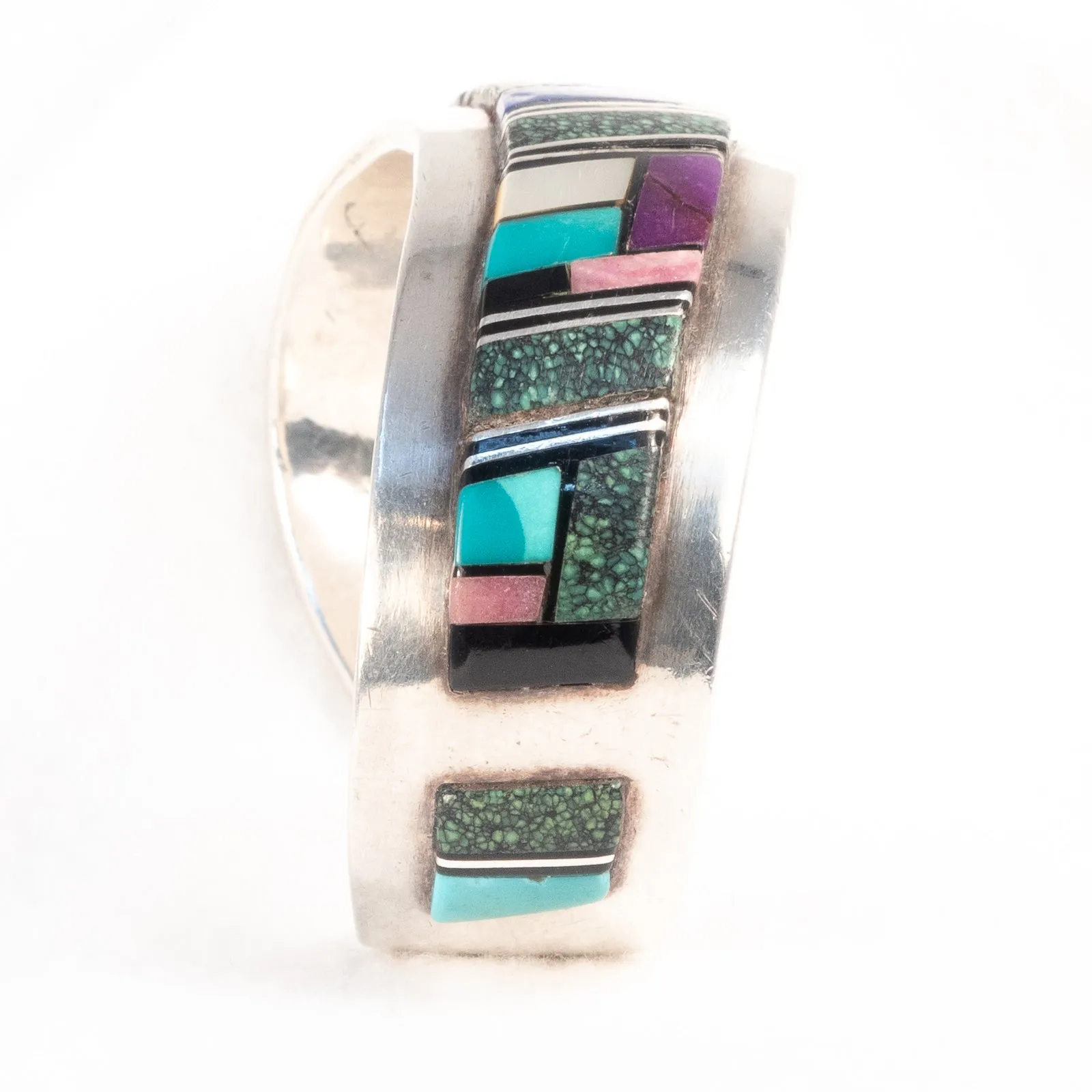 Navajo Inlaid Wavy Cuff Bracelet
