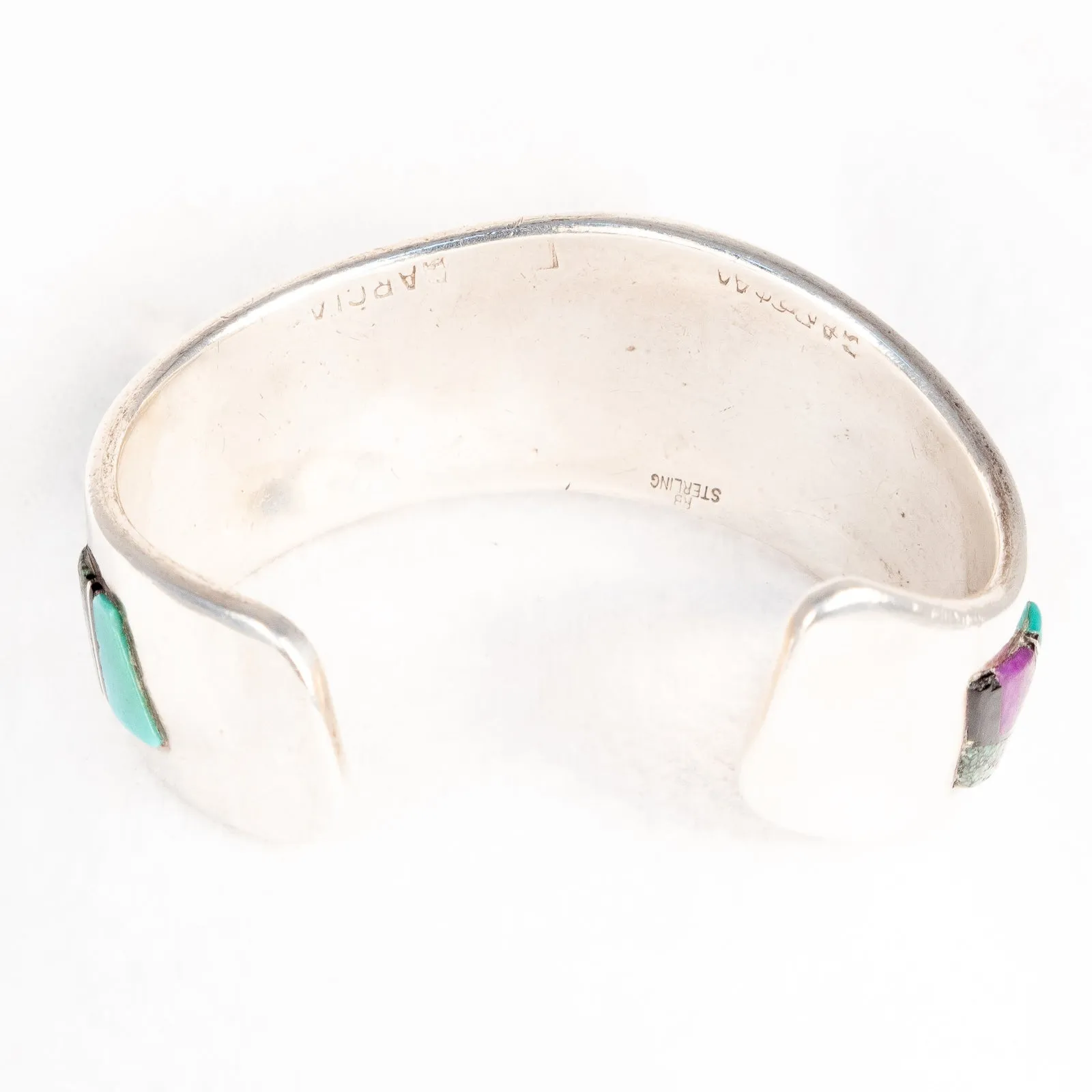 Navajo Inlaid Wavy Cuff Bracelet