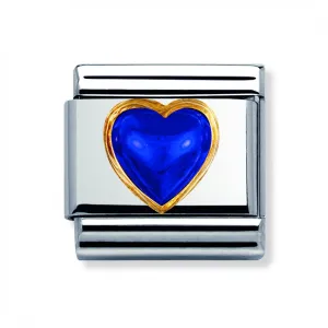 Nomination Composable Gold Blue Lapis Heart Link ~ 030501/09