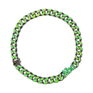 Opal Opal Opal Curb Link Necklace (Spring Bud)