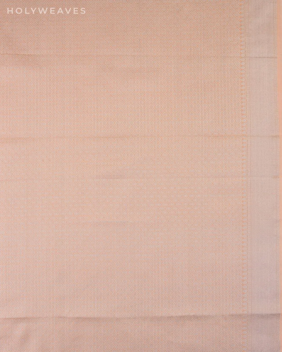 Pastel Peach Banarasi Linen Texture Silver Buti Cutwork Brocade Woven Cotton Silk Saree