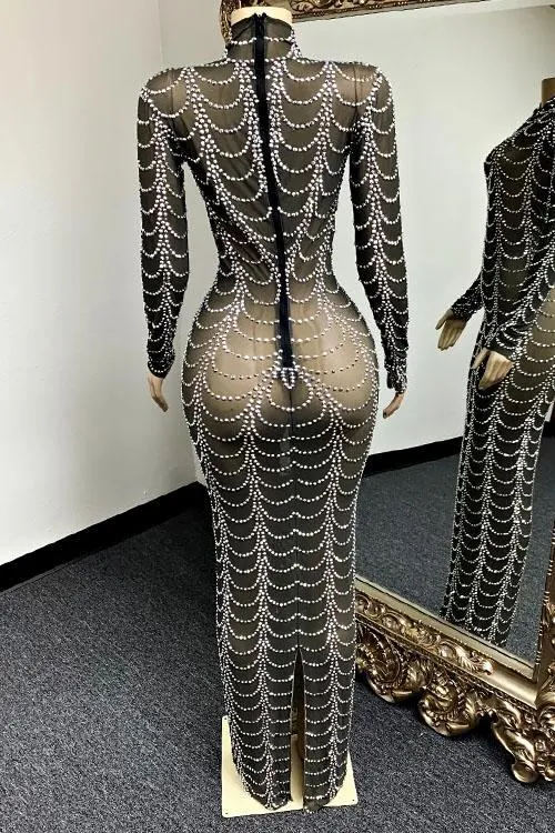 Priscilla Rhinestone Evening Dress (Ready To Ship)