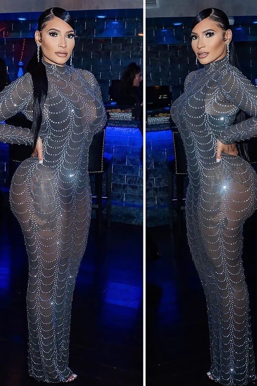 Priscilla Rhinestone Evening Dress (Ready To Ship)