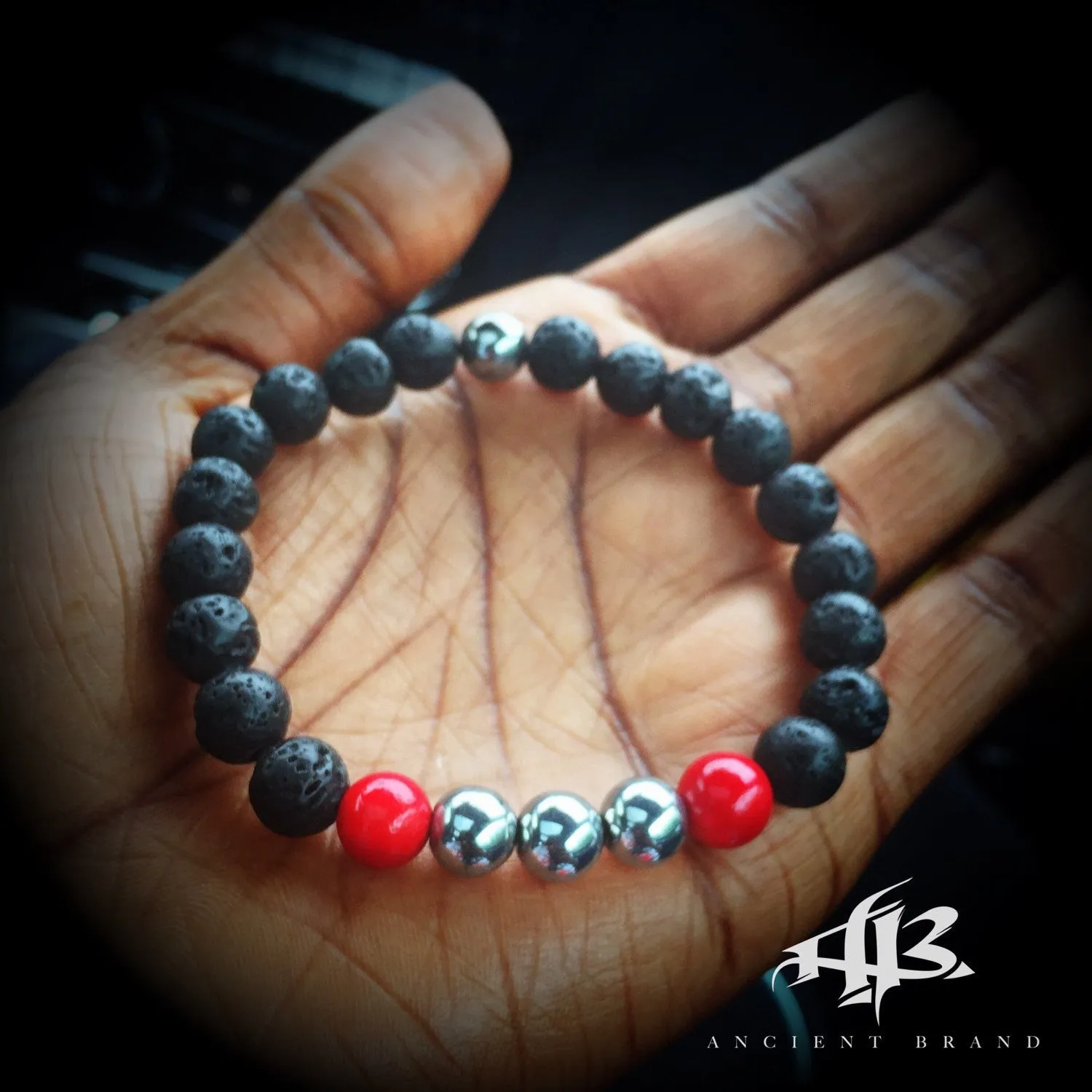Rory Hematite Lava Coral Beaded Bracelet