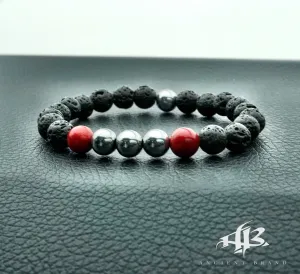 Rory Hematite Lava Coral Beaded Bracelet