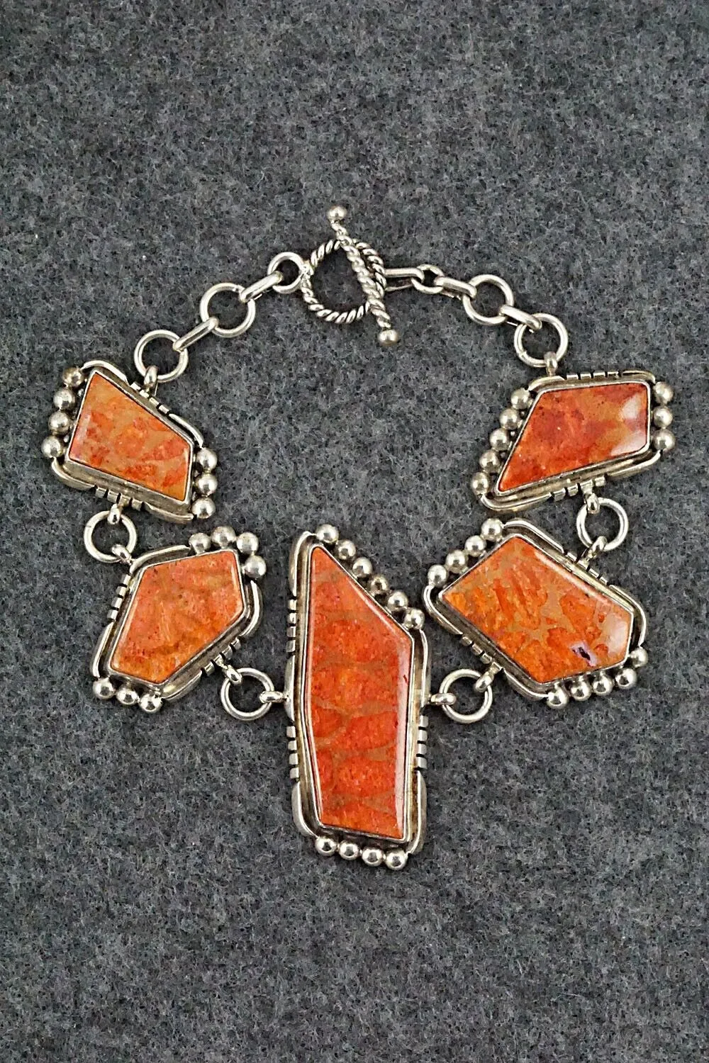 Sponge Coral & Sterling Silver Necklace Set - Oliver Smith