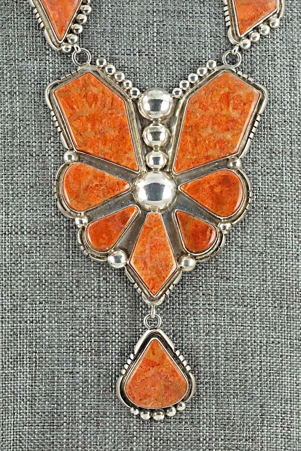 Sponge Coral & Sterling Silver Necklace Set - Oliver Smith