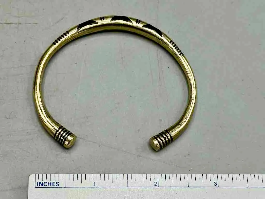 Tuareg Triple Star Multiple Stripe Inlay Coin Silver Bracelet